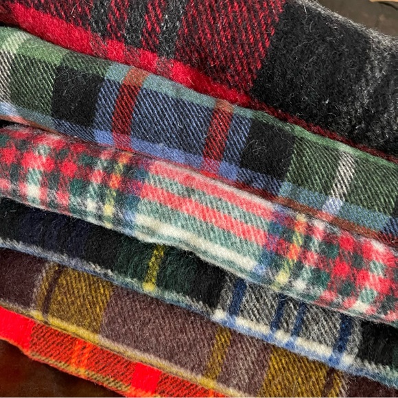 Bedding Vintage Plaid Wool Stadium Blanket With Fringe Poshmark